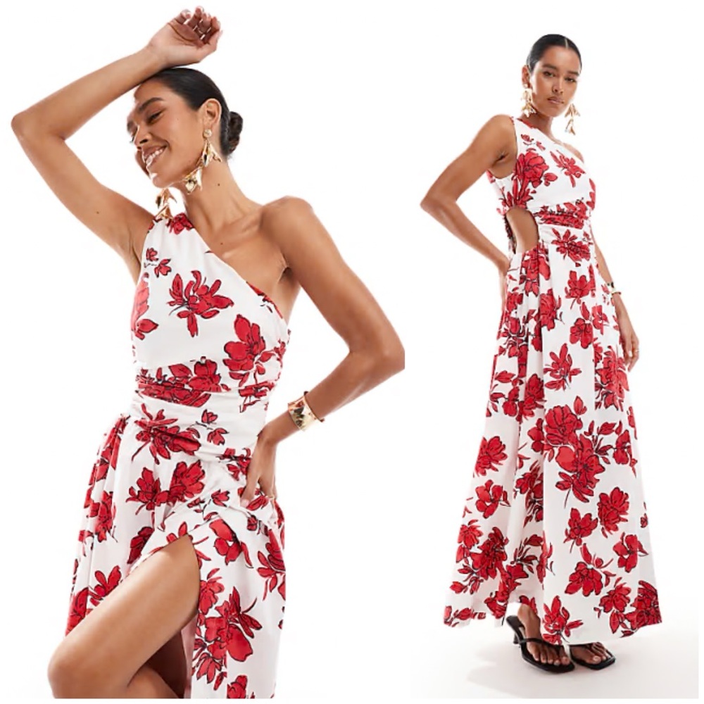 Abercrombie & Fitch ~ One-Shoulder Cutout Maxi Dress